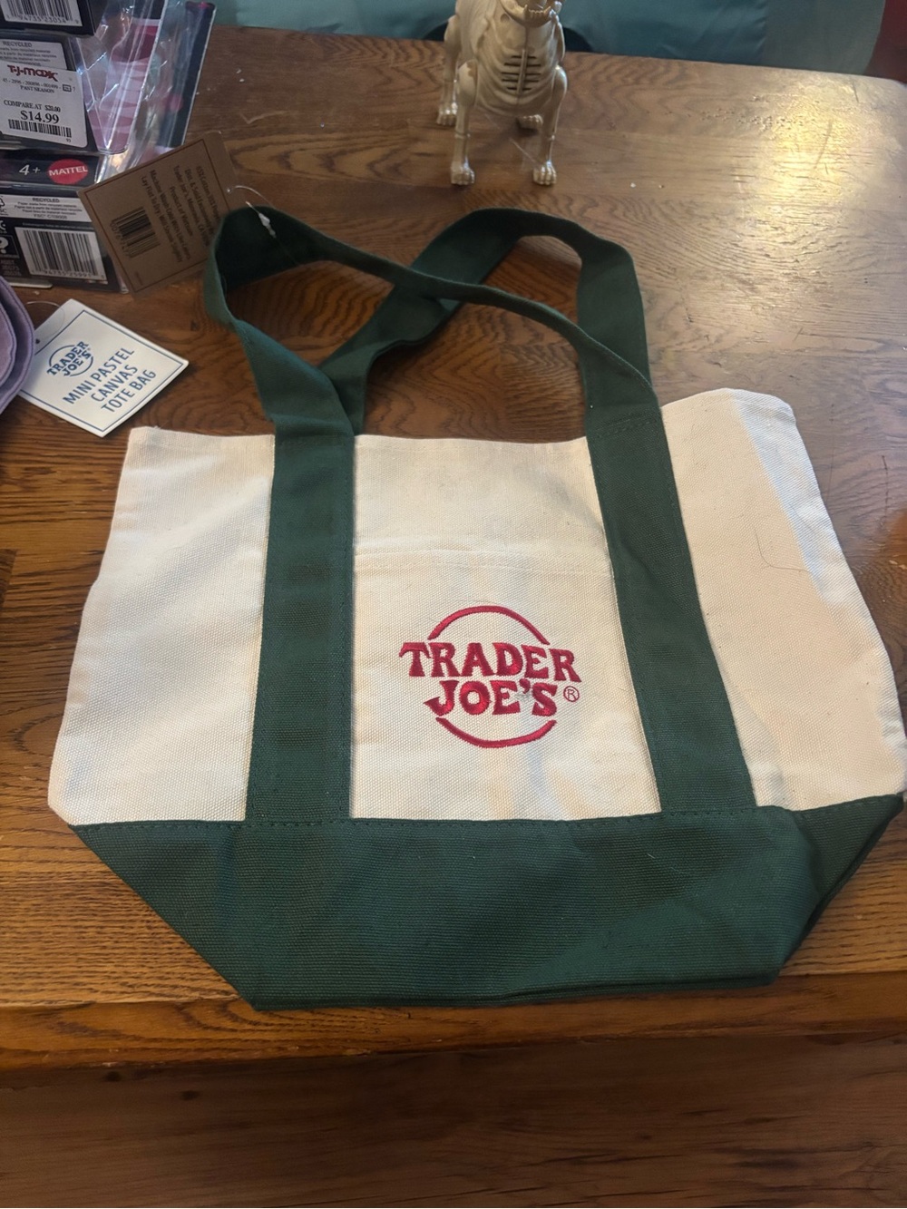 Trader Joe’s mini green tote nwt